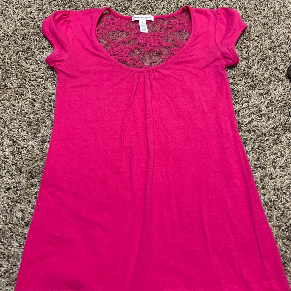 Pink top with lace on back top